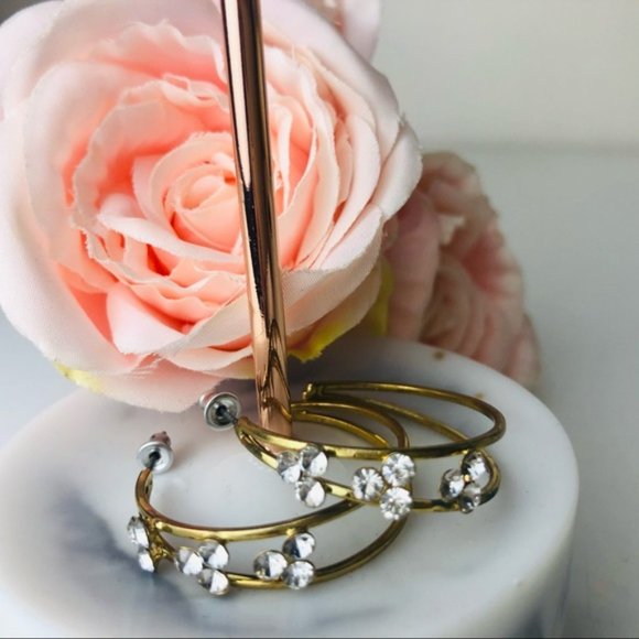 Charming Gold and Silver Colours mix Hoop earrings - Picture 8 of 12